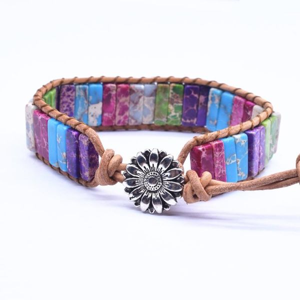 

2020 luxury handmade chakra bracelet jewelry multi color natural stone beads leather wrap bracelets creative gifts dropshipping, Black