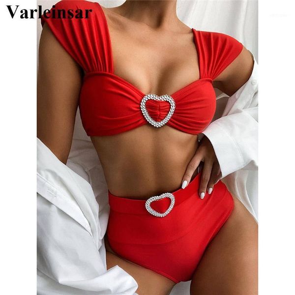 

new high waist bikini 2020 female swimsuit women swimwear two-pieces bikini set with belt bather bathing suit swim v23151, White;black