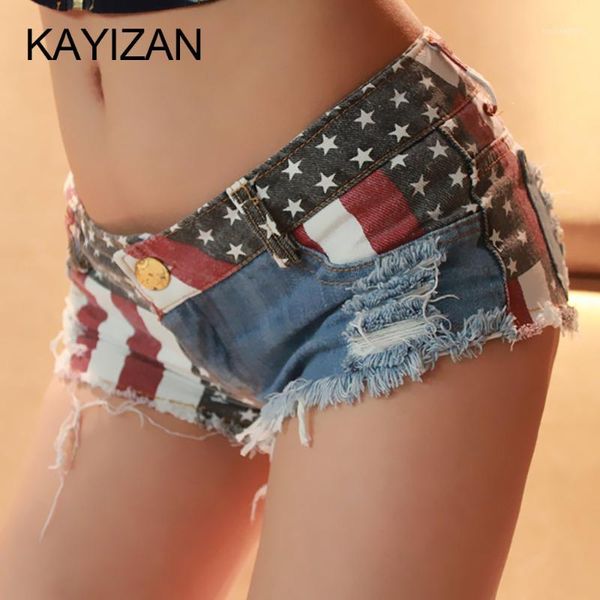 

women's jeans kayizan summer fashion denim cotton shorts club party outfit low waist irregular stitching color short pants1, Blue