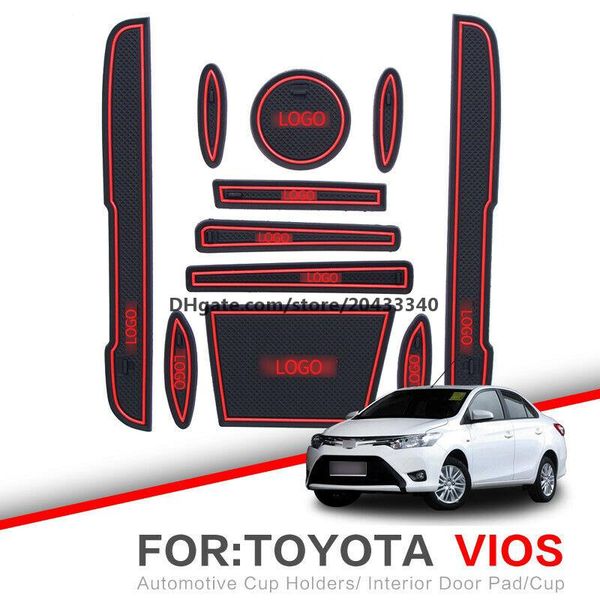 

car gate slot pad water coaster interior non-slip mats for toyota vios 2017-2018