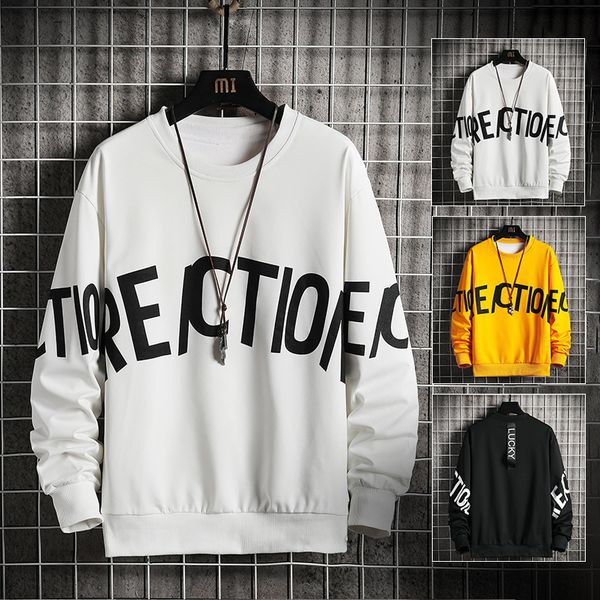 

o-neck sweatshirt hoodie men winter print oversized japanese streetwear hip hop yellow man sweatshirts hoodies 3xl kg-45, Black