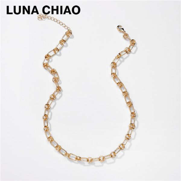 

chains chiao fashion jewelry gold silver color simple metal necklaces for women
