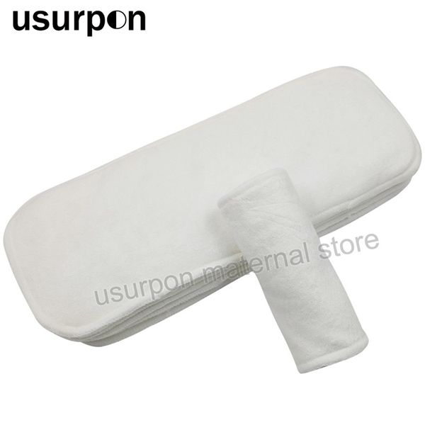 

[usurpon] 5 pcs bamboo fiber insert 4 layers washable baby diaper insert super soft bamboo insert for baby nappies 201117