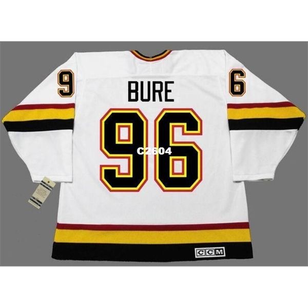 

real men real full embroidery #96 pavel bure vancouver canucks 1996 ccm vintage hockey jersey or custom any name or number hockey jersey, Black