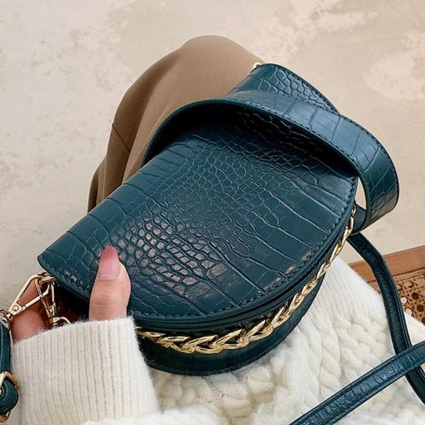 

cross body crocodile pattern 2021 fashion pu leather women's designer handbag vintage shoulder messenger bag