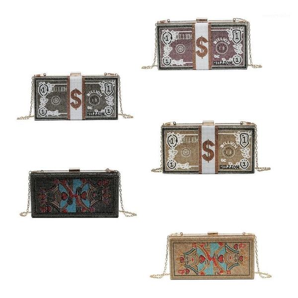 

money cluth purse rhinestone evening clutch bags dollar cash shoulder bag handbags1