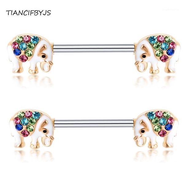 TiancifbyJs Barbulho Barbell Barbell Brinco Carlitage 14G Aço Inoxidável Por Atacado Jóias Corpo Crystal Nipple Anéis Anéis Barras 20pcs1