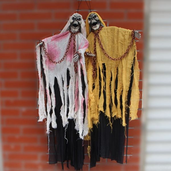 

l43jl screaming props luminous accessories prop ornaments bar decorations halloween induction horror ornaments big ghost skeleton luminous w