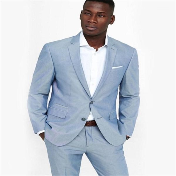 

casual smoking blue man suit slim fit wedding suits for men custom tuxedos groom groomsman suit (jacket + pants + handkerchief)1, White;black