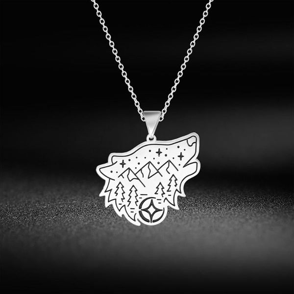 

chains my shape arrival wolf animal pendant link chain necklace 316l stainless steel jewelry for women men silver color gifts