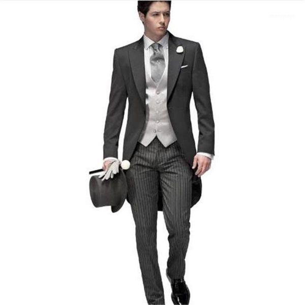 

costume homme gray black wedding suits for men 3 piece trajes de hombre anzug herren men suits 2018 (jacket+pants+vest)1, White;black
