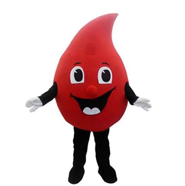 Vendita in fabbrica speciale rosso personalizzato Goccia di sangue mascotte costume Cartoon Fancy Dress Personaggio dei cartoni animati Suit Carnevale Unisex Adulti