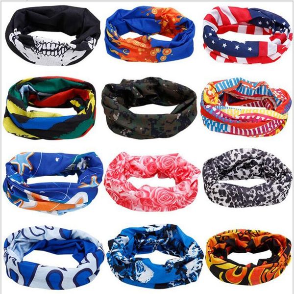 Cachecóis andando de bicicleta Máscara Motorcycle Bandanas Variety Turban cara capa mágica Headband Veil Chefe Lenços Multi função Sports Assorted