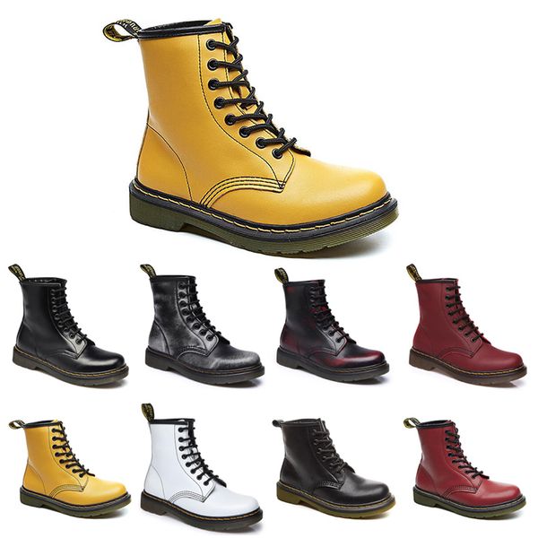 

fashion 2020 non-brand designer ankle boots men women wineter martin boots wipe wine red black motorcycle boots 35-44 item 11 wholesale, White;red