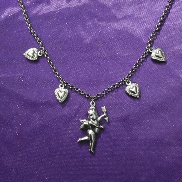 

chains european and american love cupid pendant clavicle chain necklace, Silver