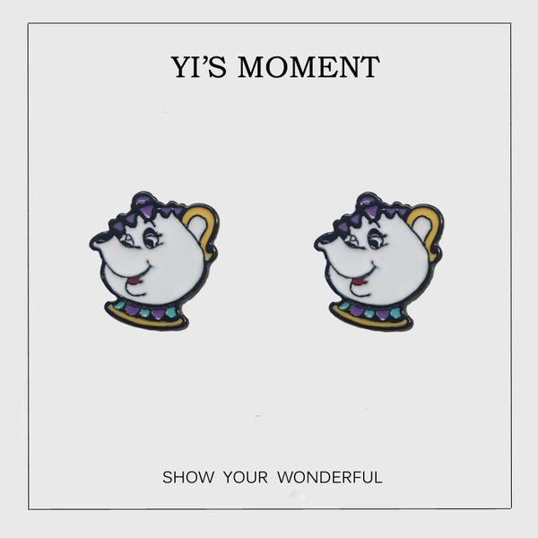 

birthday gift enamel stud earrings earings for kids, Golden;silver