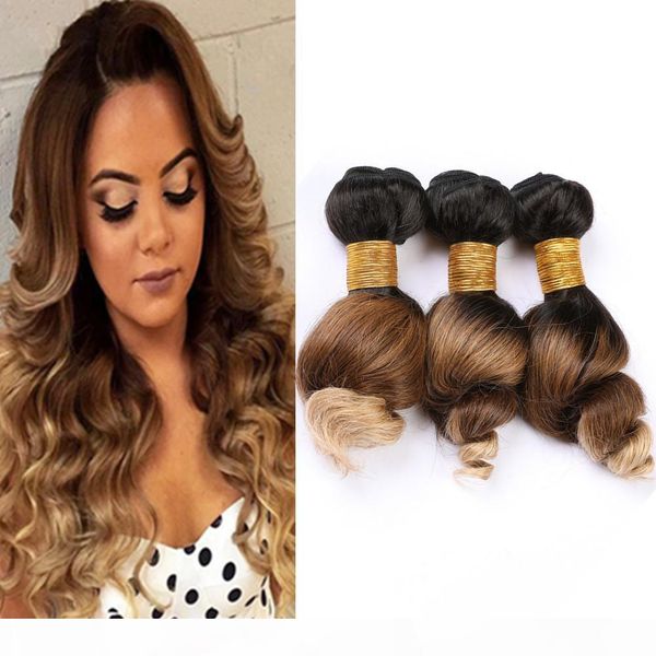

loose wave human hair bundles #1b 4 27 ombre peruvian virgin hair weaves black brown to honey blonde ombre human hair extensions