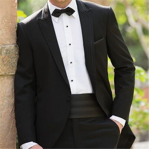 

latest designs black formal men suit 2 pieces(jacket+pants+tie) for marriage groom blazer slim fit prom dinner gentle custom 0731, White;black