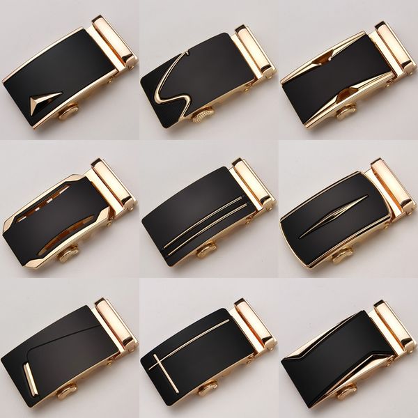 

fashion luxury glod alloy automatic pu men's leather waist belts for men pants buckles 3.5cm mens belt, Black;brown