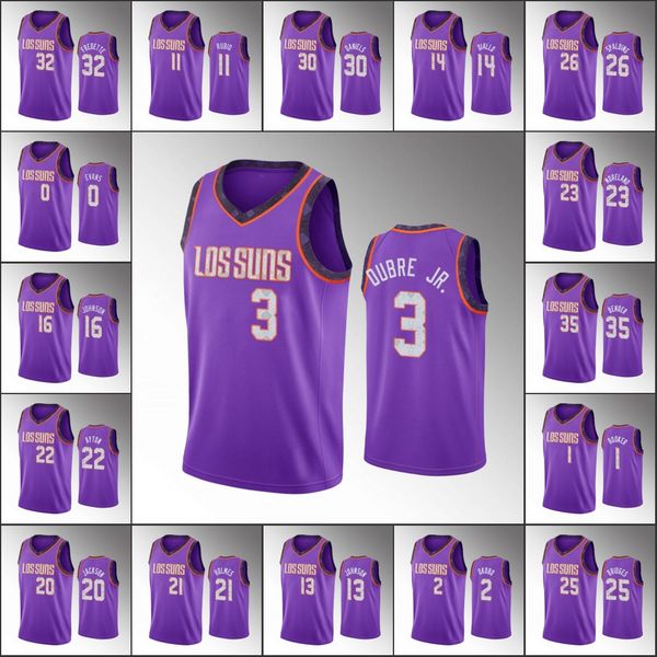 

phoenix suns men devin ricky kelly oubre jr. deandre ayton devin booker rubio nba 2020 purple custom jersey, Black