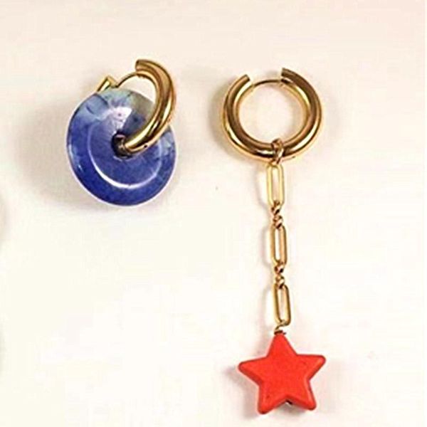 

boho korean green mismatched quartz l hoop earrings aretes 2021 new freshwater pearl dangle drop earrings for women, Silver