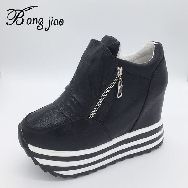 

flying spring autumn direct sales stores women's sports shoes height  cm high heels, Black