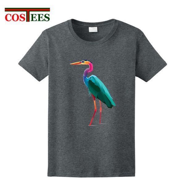 

sport vintage technicolor rainbow heron spirit t shirt men lovely animal print tshirt cute heron t-shirt kawaii heron tshirt retro tee