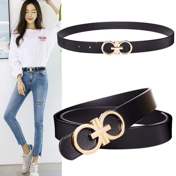 

women leather fashion korean mesh red simple versatile black 2019 decorative jeans with thin belt skirt, Black;brown