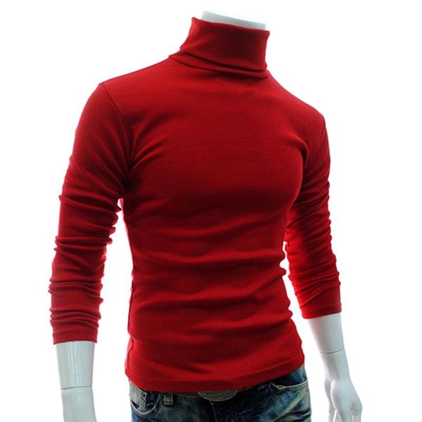 

men's sweaters autumn men solid color turtle neck long sleeve sweater slim knitted pullover top, White;black