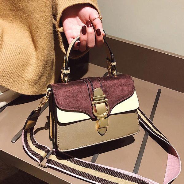 

small square packet 2020 new women handbags fashion casual contrast color shoulder bags lock button messenger bags