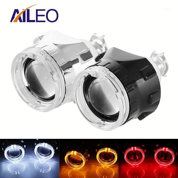 

aileo 2x 2.5 inch led angel eyes bi-xenon projector lens driving light drl h4 h7 h11 car retrofit styling use h1 light universal1