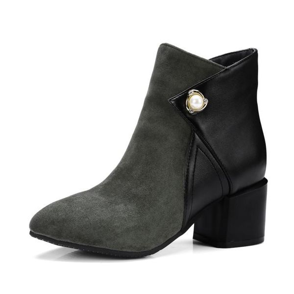 

boots plus size pointed personality short women shoes ankle for ladies woman winter, Black