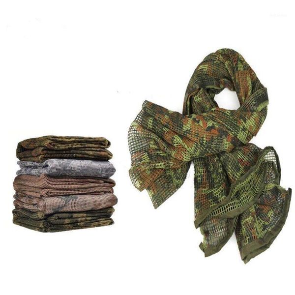 Militare Camouflage Tattico Maglia Breathbale Sciarpa Cecchino Viso Velo Sciarpe Per Camo Caccia Ciclismo Fazzoletto da Collo Caps Maschere