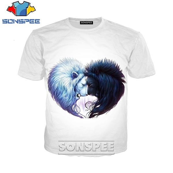

animal lion 3d print shirts comics harajuku funny men clothing