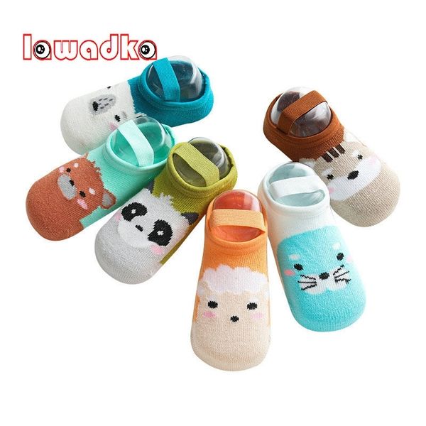 

lawadka baby socks newborn cartoon baby boy socks anti slip socks for girls casual cotton baby floor room shoes new autumn y201009, Pink;yellow