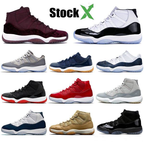 

maroon new heiress night socks jumpman 11 11s mens basketball shoes pantone concord 45 cap and gown bred men women sneakers chaussure, Black