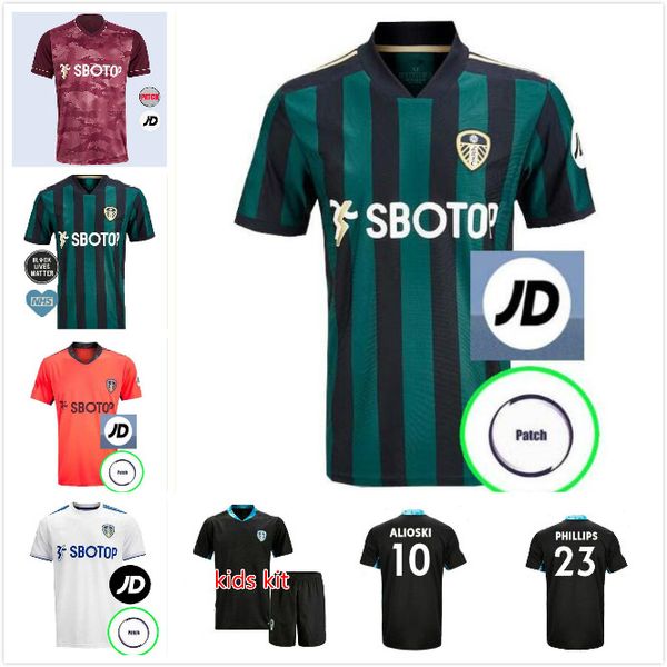 

men + kids 20 21 leeds home soccer jersey united 2020 2021 harrison costa alioski klich hernandez bamford rodrigo phillips third 100th, Black;yellow