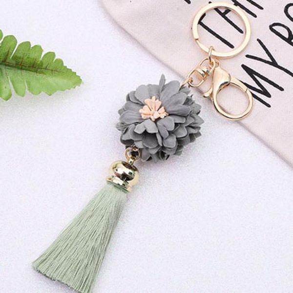 

new flower women with tassel key chain golden fashion key ring women bag pendant car keychain for women gl5037 h bbyiuy