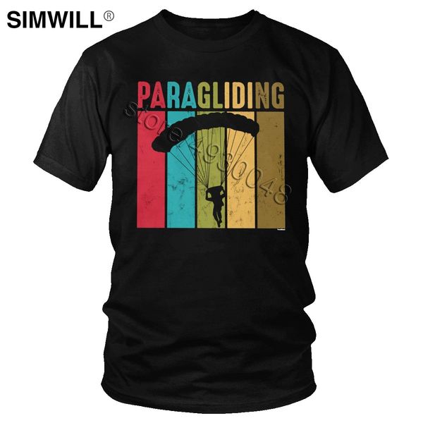 

retro distressed paragliding short sleeved tshirt vintage paraglider plus size graphic tees gift hooded sweatshirt hoodie men t shirt