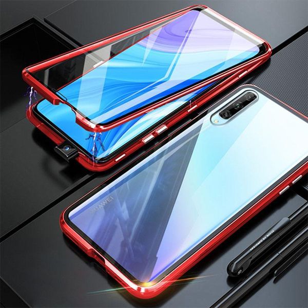 

magnetic case for huawei y9s case cover clear double side tempered glass shockproof hard bumper for huawei y9 s y9s mobile h sqclhf