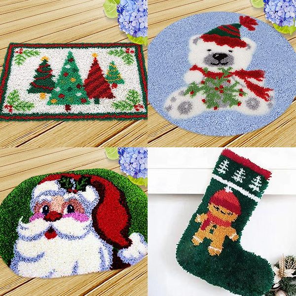 

christmas sock latch hook rug kit carpet accessory latch hook kleed segment embroidery material package diy handmade embroidered