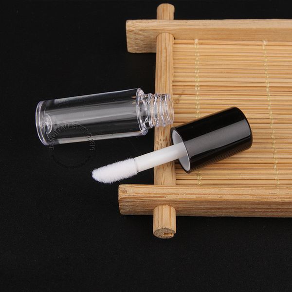 

0.8ml mini empty clear gloss tube plastic lip balm bottle size:5.0x1.3cm travel refillable lipstick sample container - wholesale