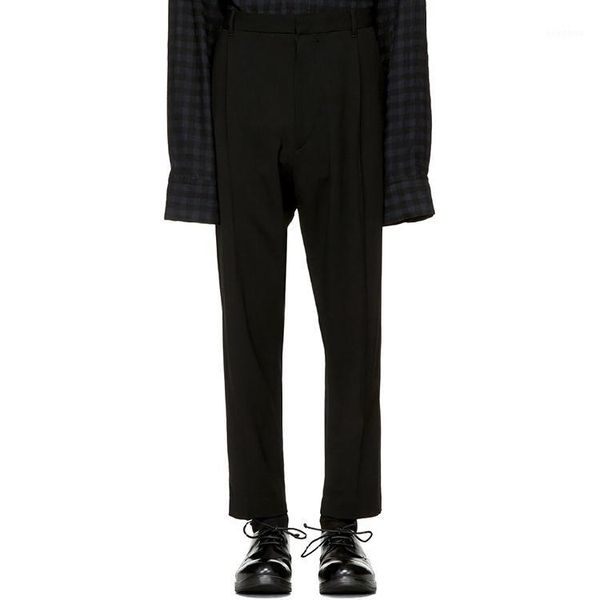 

men's casual pants slim fit and small feet classic1, Black