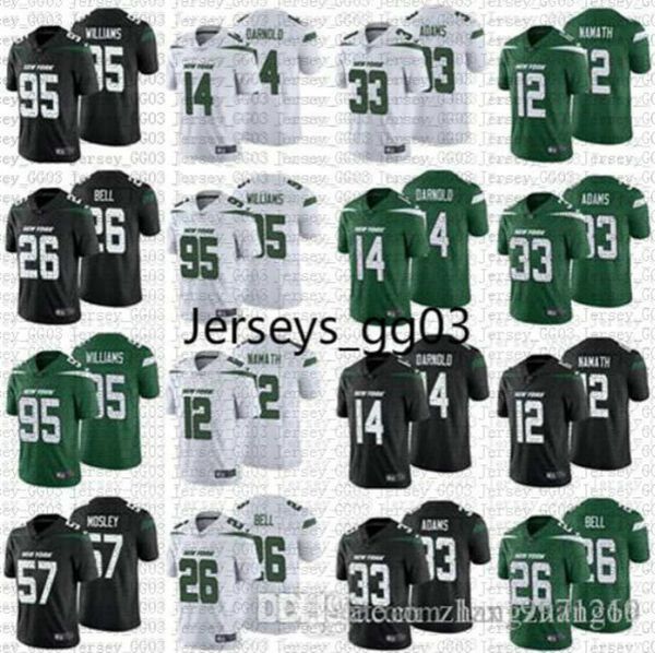 

leveon bell jersey new york jets nfl men 12 joe namath 33 jamal adams jerseys 57 c.j. mosley 95 quinnen williams 2019, Black