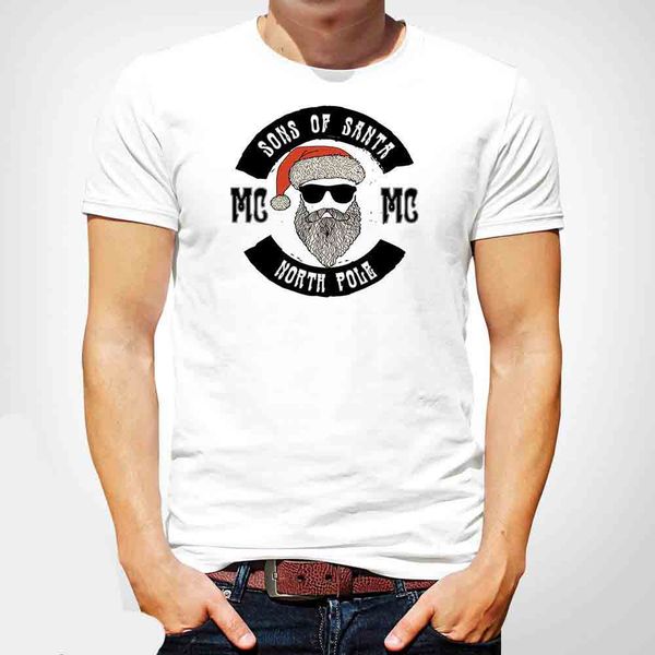 

brand new summer mens short sons of santa mens funny biker decembeard anarchy christmas red cute hooded sweatshirt hoodie men t shirt