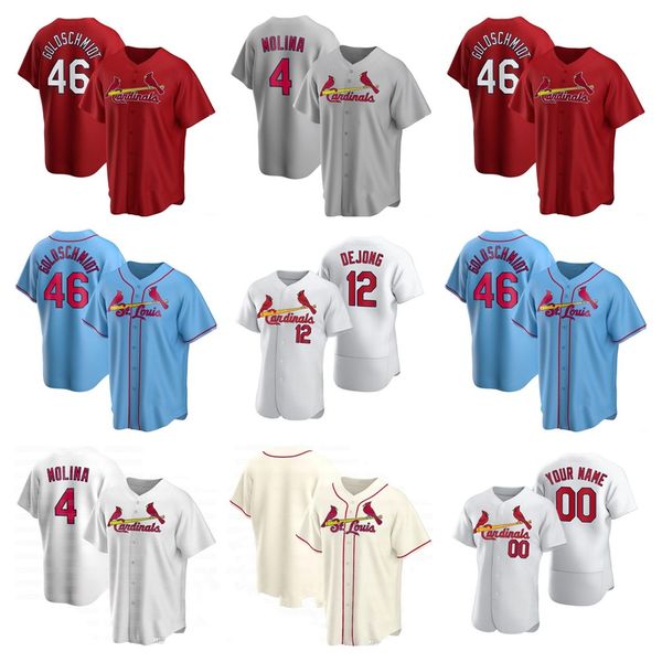 

cardinal 4 yadier molina 2020 jersey 46 paul goldschmidt matt carpenter paul dejong carlos martinez marcell ozuna wong fowler, Blue;black