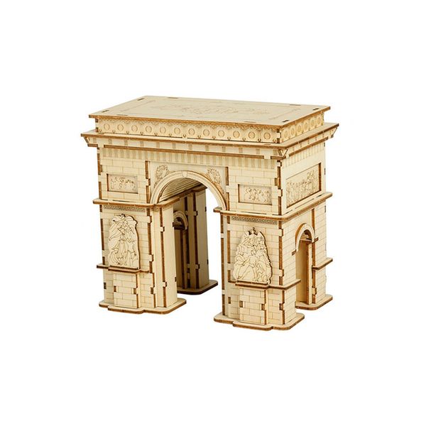 

new diy puzzle model toy wooden 3d arc de triomphe building 118pcs assembly accompanied for friend child birthday gift