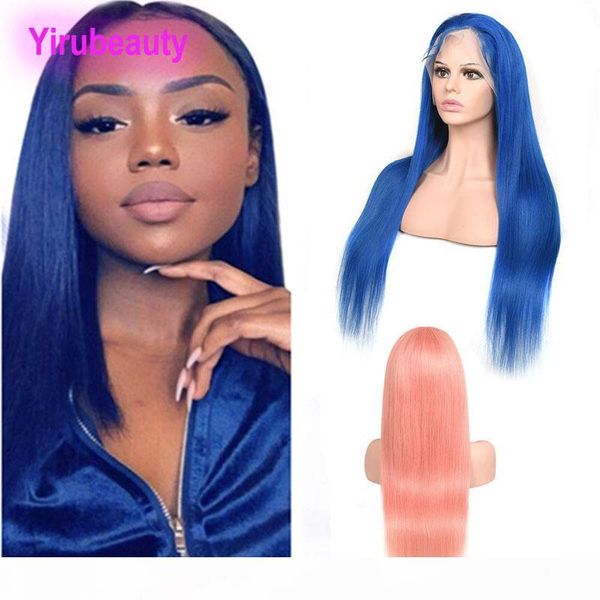 

brazilian virgin hair 13x4 lace front wig red blue plink yellow silky straight 13 by 4 lace front wig remy human virgin hair 12-30inch, Black;brown