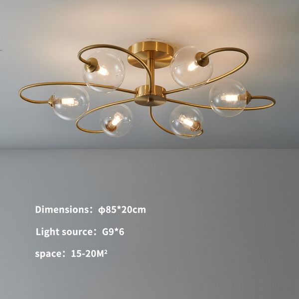 

2021 new nordic drove from ceiling lamp to the living room. kitchen transparent glass ball covers lobby gold decoration for house lamp. 89by