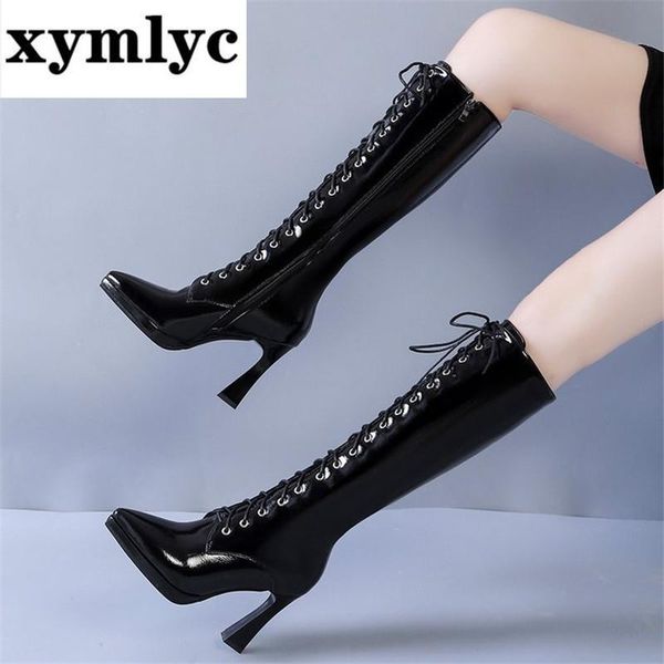 

2020 fashion wild slim women's high heel over the knee boots boots winter anti-slip wear-resistant warm woman boot, Black